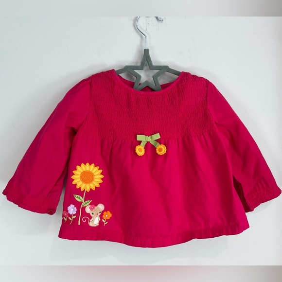 Gymboree Pink Top with Sunflowers Size 12-18M Baby - Picture 1 of 6